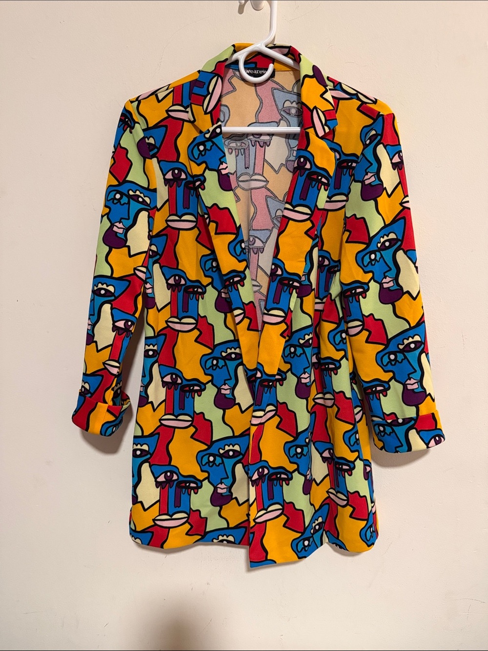 Bold Multi-Color Graphic Blazer Jacket